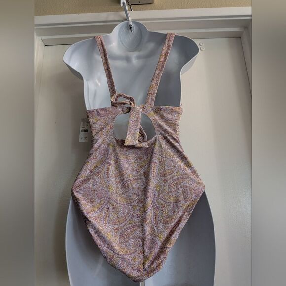 J Crew paisley one piece Ruffled swimsuit Purple And Yellow NWT 6 - Picture 6 of 6